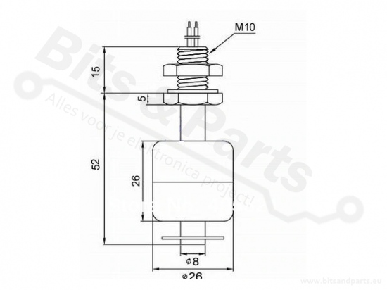 Water level sensor/Float on/off with float straight 